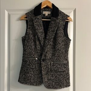 Michael Kors Women's Black and Gray Tweed Vest
